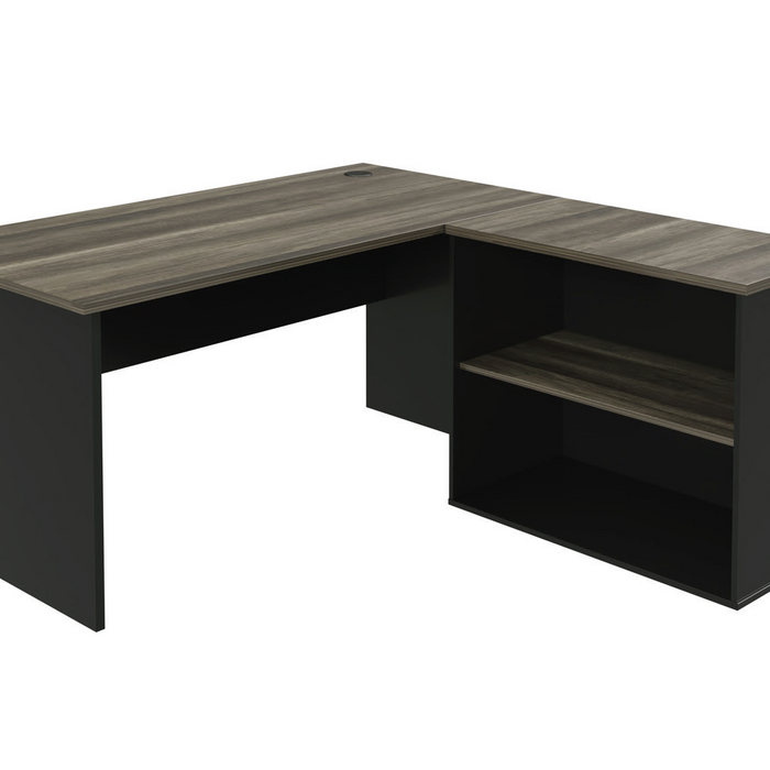 Flat Panel Managerial Desk with Open Storage