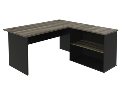 Flat Panel Managerial Desk with Open Storage