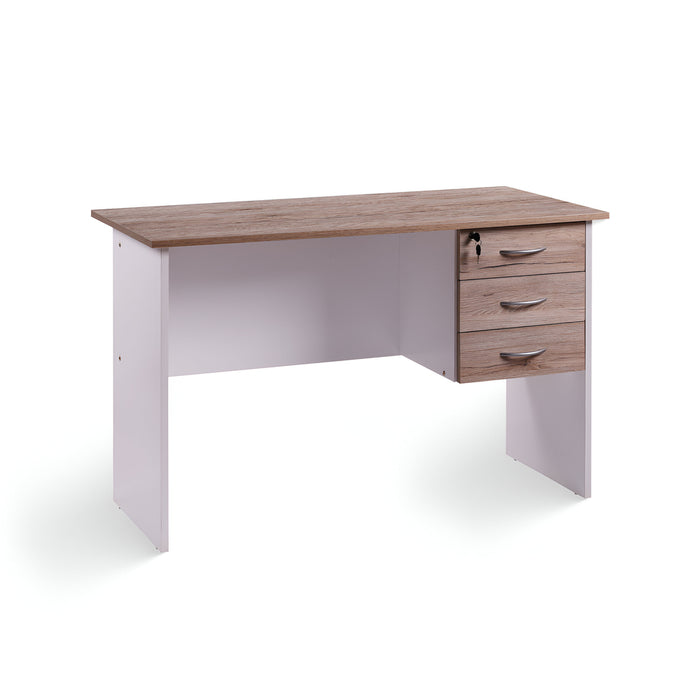 Solitude 1200 Workdesk + 2 drawers Sanremo oak and wht